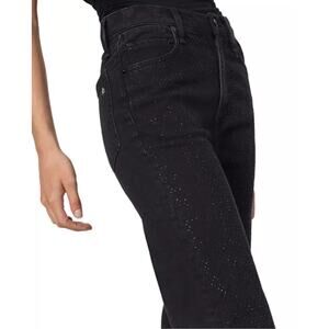 NWOT Rag & Bone Harlow Black High Rise Sirin With Jewels Rhinestone Jeans 26